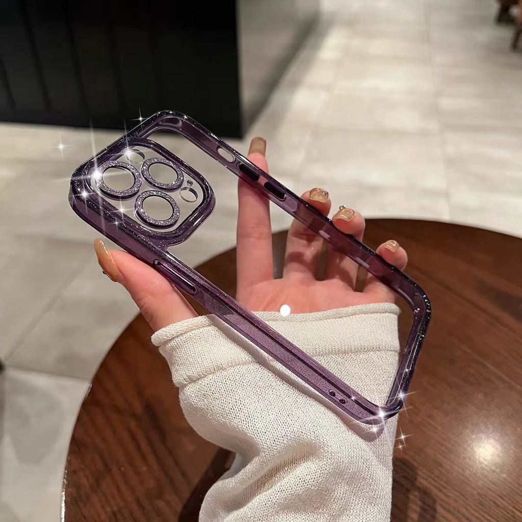 Ốp Điện Thoại iPhone 14 plus 13 12 11 Pro max case ốp lưng điện thoại iphone 14 promax Cứng Trong Suốt Chống Sốc Lấp Lánh Sang Trọng Cho