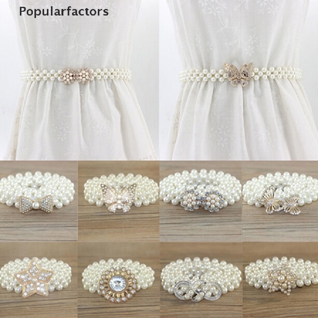 Thắt Lưng Co Giãn Đính Ngọc Trai Thanh Lịch Thời Trang Dành Cho Nữ