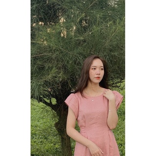 Đầm linen tưng premium midi cột dây sau, dài 105cm, mã mm4
