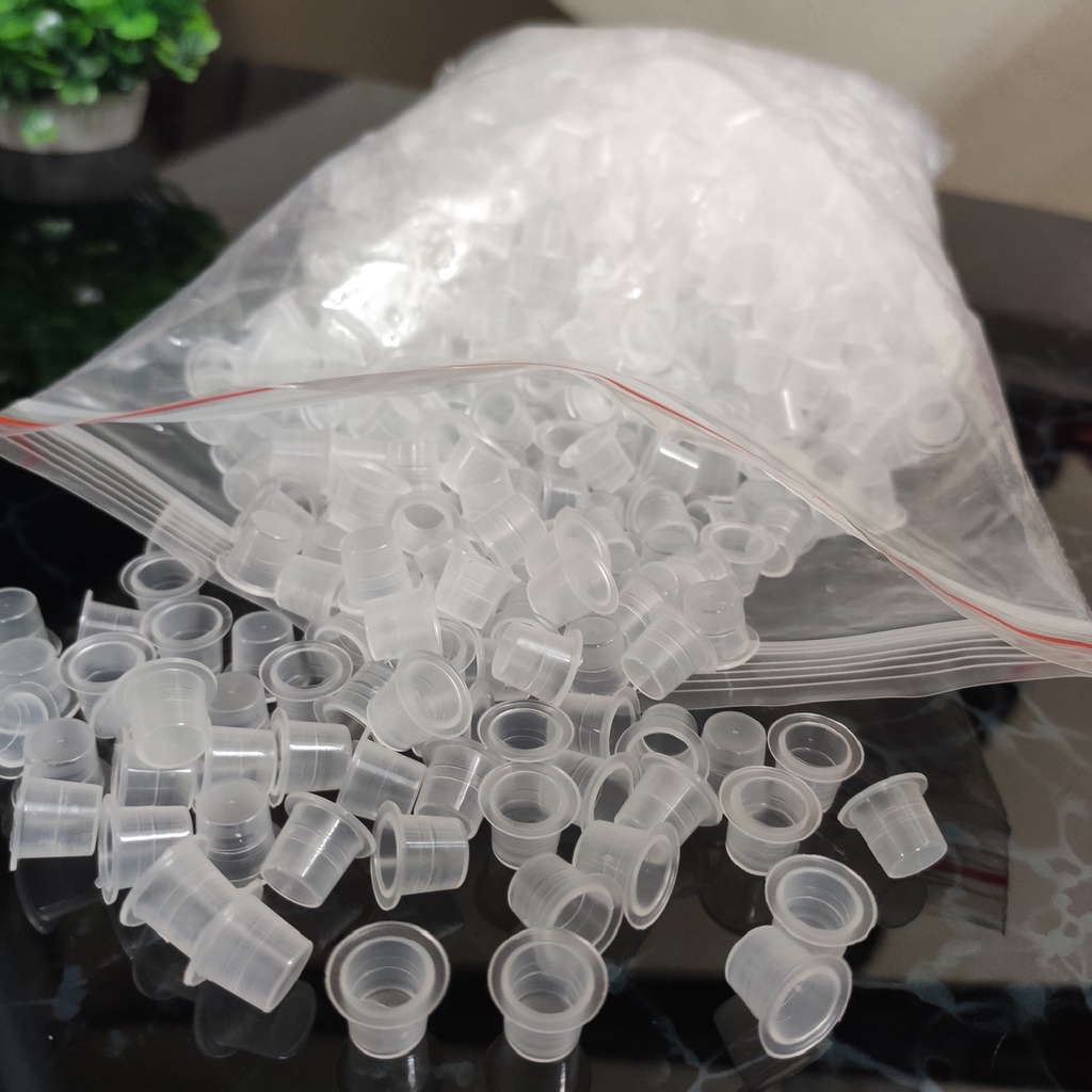 Túi 1000 hũ nhựa size 11*10mm đựng mực xăm