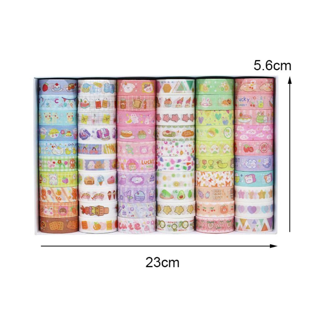 Bộ 60 Cuộn Băng Keo Washi Họa Tiết Hoạt Hình Dễ Thương Dùng Trang Trí Sổ Tay DIY