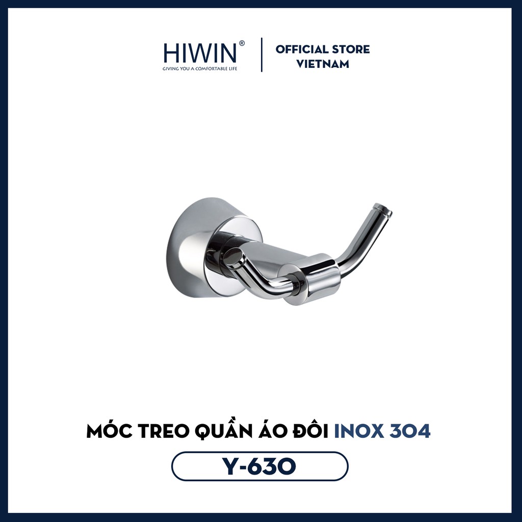 Móc Treo Quần Áo Đôi Inox 304 Mặt Gương HIWIN Y-630