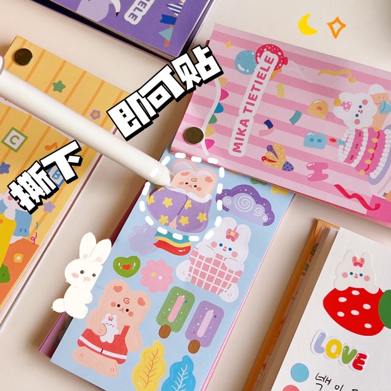 Sổ sticker 50 trang cắt sẵn theo chủ đề màu cute
