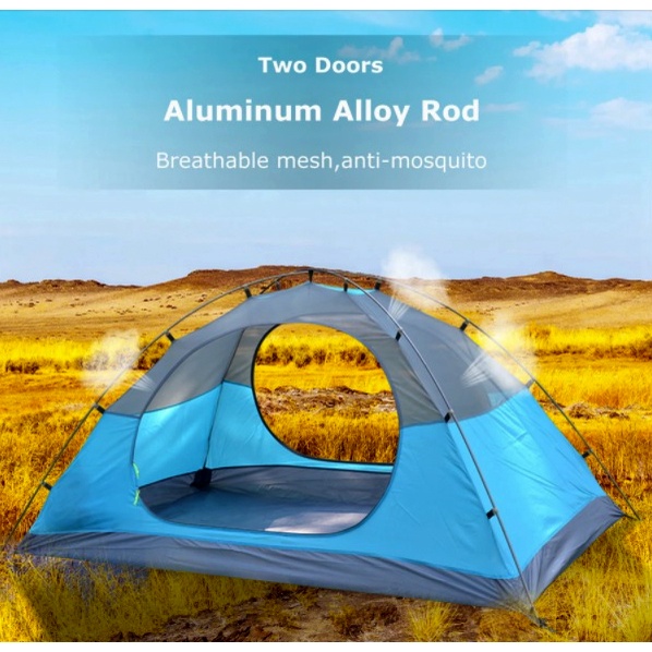 Lều cắm trại Desert Fox  3-4 Người 2 Lớp chống mưa cực cao PU3000mm