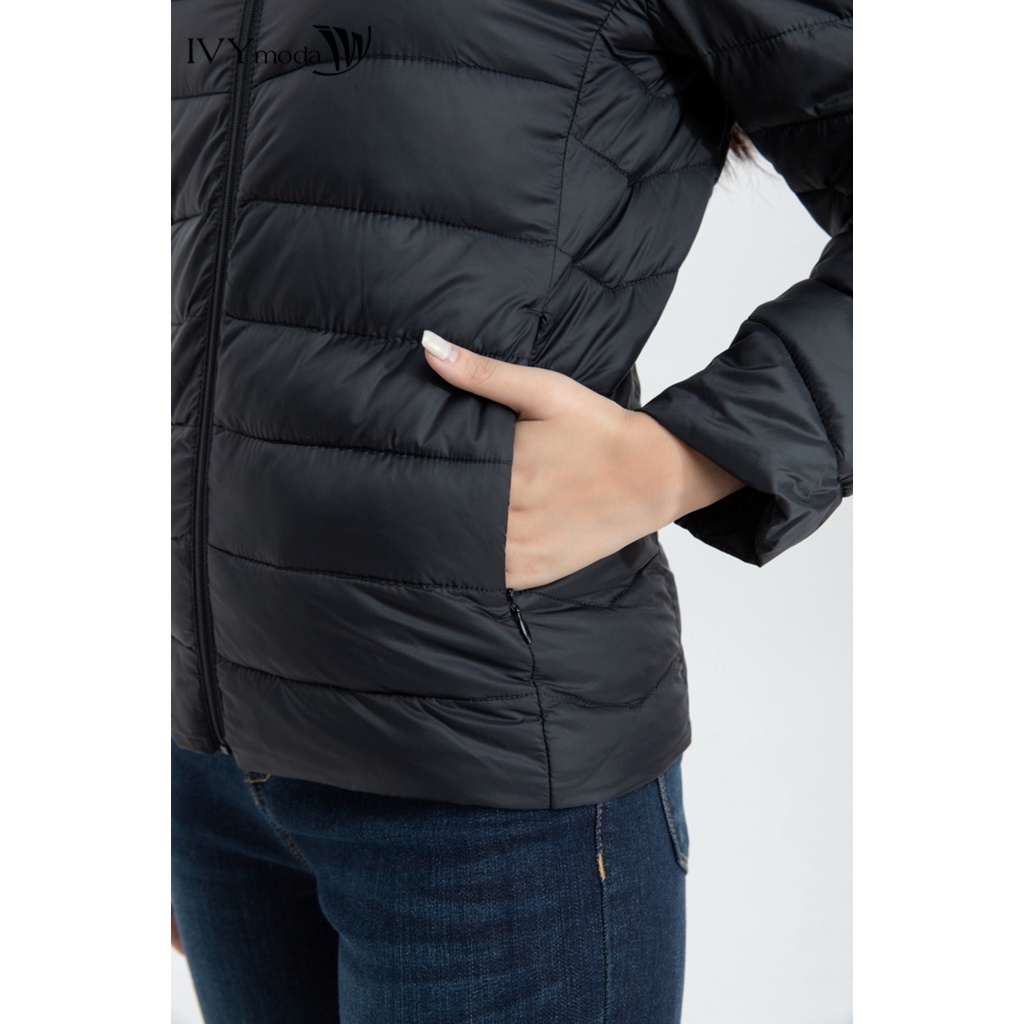 Áo khoác phao nữ lông vũ cổ mũ IVY moda MS 70B7928