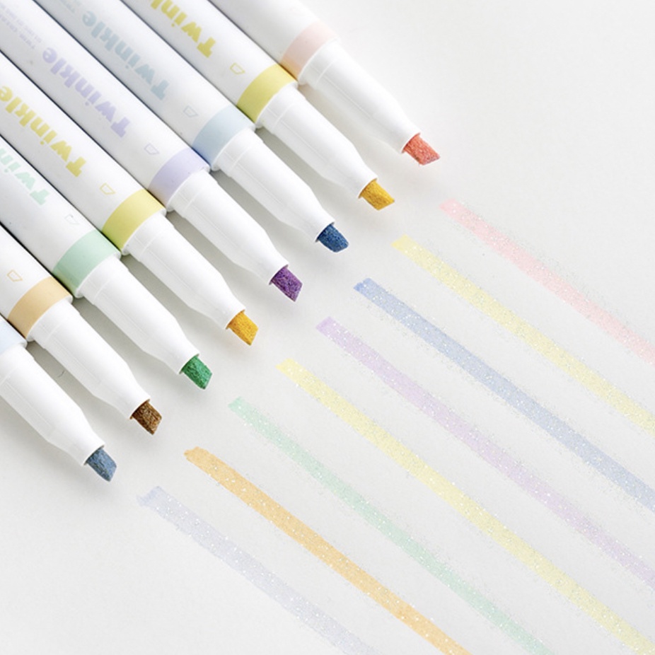 Bút đánh dấu highlight có ánh kim 2 đầu TWINKLE