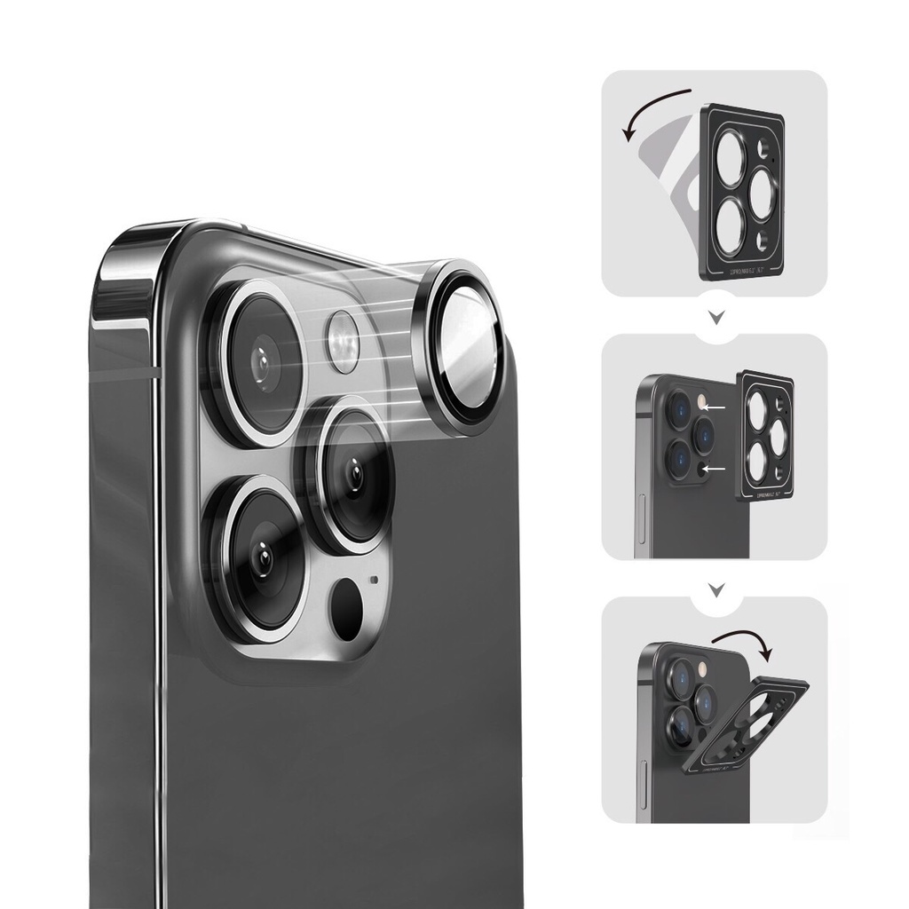 Kính Camera Wiwu Lens Guard Cho Iphone 14 Bảo Vệ Chống Trầy Xước Được Làm Bằng Kính Cường Lực, Khung Hợp Kim Nhôm - Hàng