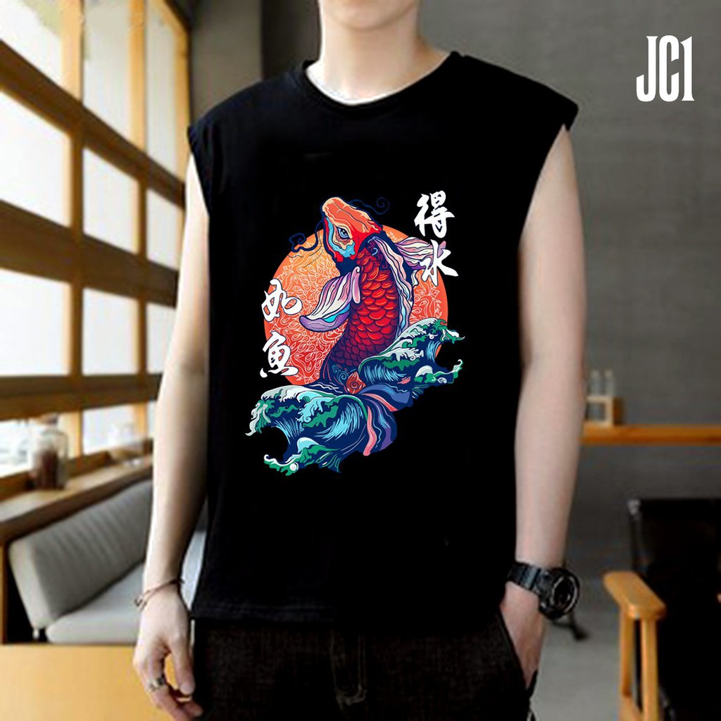🔥JC1🔥 Áo Tank Top Họa Tiết Cá Chép Nam Nữ Độc Lạ, Áo Đôi Nam Nữ Hoạt Hình