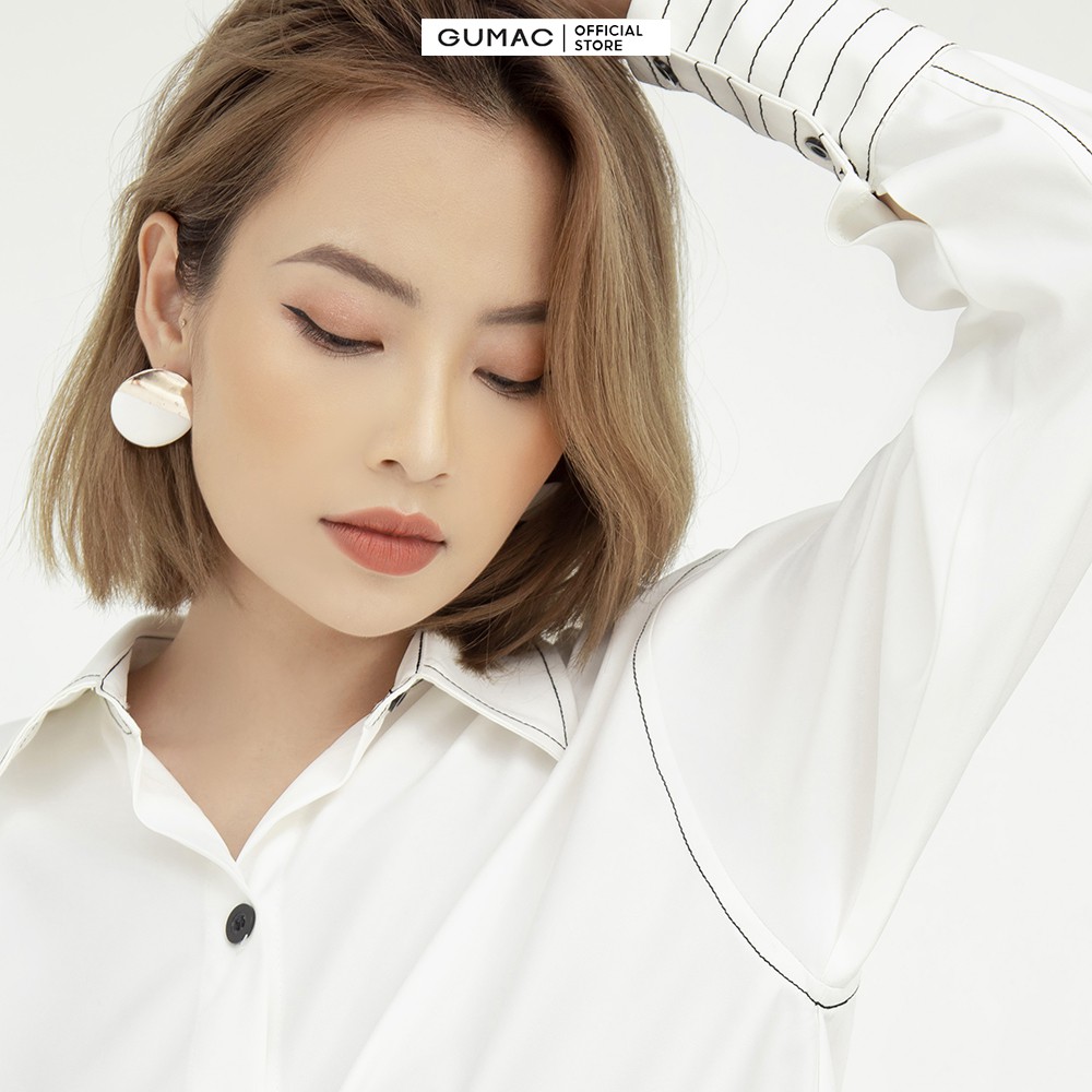 [Mã WABRGM11 giảm 10% đơn 250K] Áo sơ mi nữ Unisex GUMAC thiết kế thanh lịch màu trắng AB5133 | BigBuy360 - bigbuy360.vn