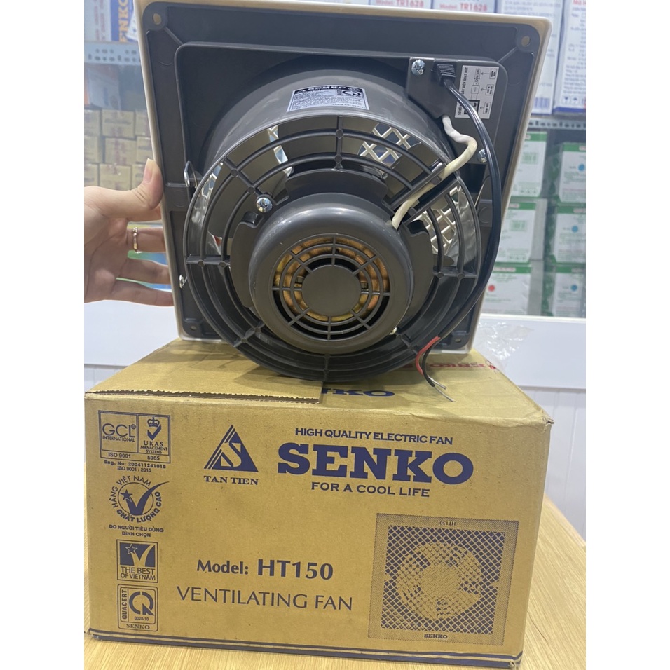Quạt hút thông gió 1 chiều âm trần cao cấp Senko Hàng Chính Hãng - HT150