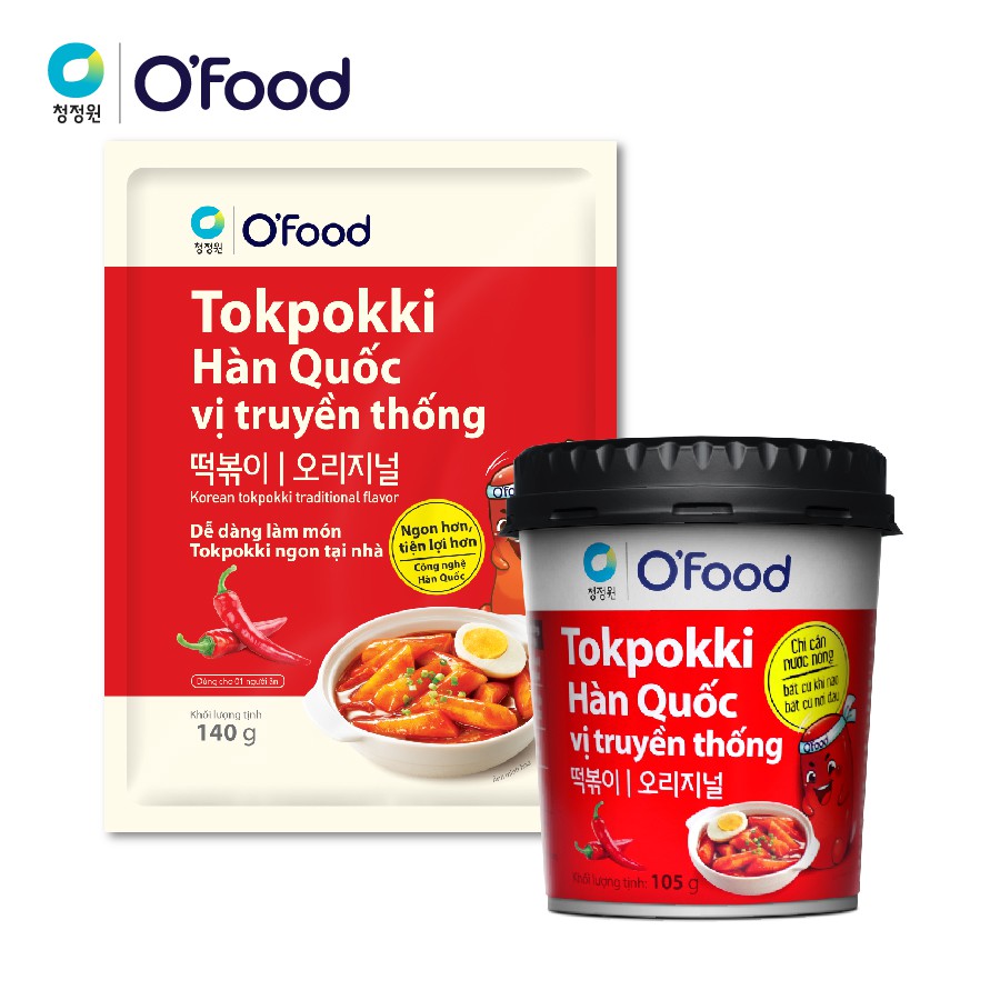 Combo tokbokki hộp và gói vị truyền thống O'Food