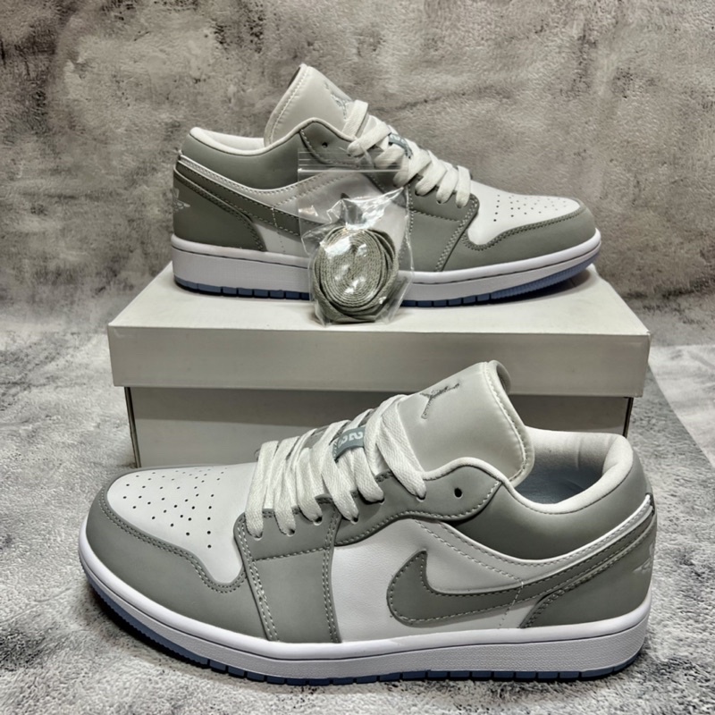 [KELLY SNEAKERS] Giày Thể Thao Sneaker Jordan 1 Cổ Thấp Phối Màu “Wolf Grey” Cao Cấp (Ảnh Thật + Hàng Sẵn)