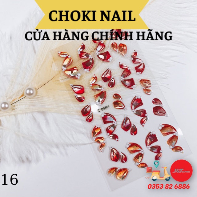 Sticker dán móng hoa nổi 5D, Sticker nail 5D Siêu đẹp