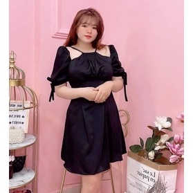Đầm dự tiệc Bigsize 55-90kg mẫu đầm cổ yếm hở vai siêu xinh