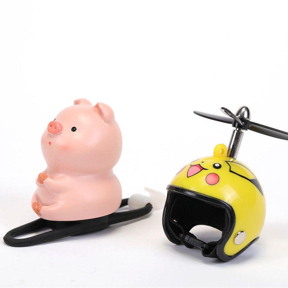 Phụ Kiện Trang Trí Mũ Bảo Hiểm Xe Đạp Hình Chú Heo Bằng Tre Dễ Thương Xinh Xắn