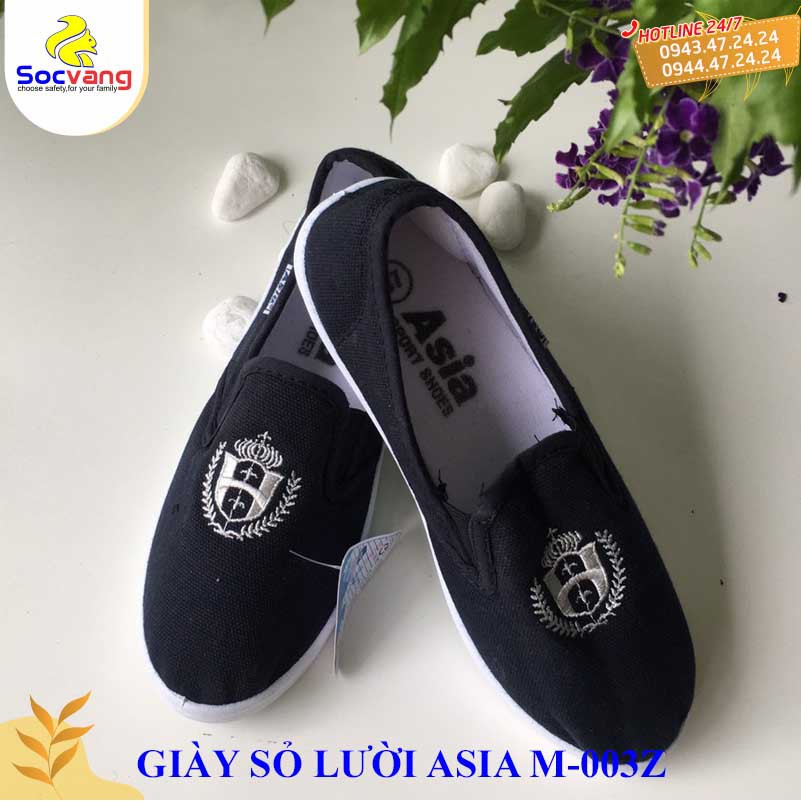 Giày Vải ASIA Xỏ Lười- Màu Xanh -Chính Hãng