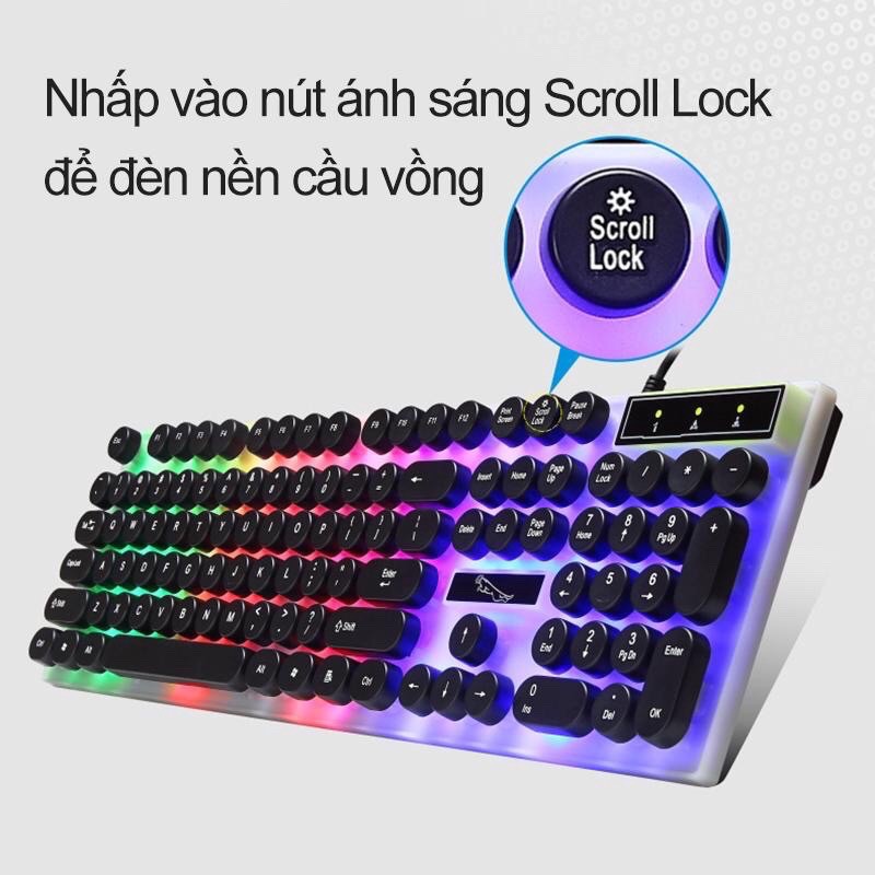 Bàn Phím Chuột Máy Tính Chuyên Game MIX Phong Cách,Con Báo G21 Version 2 Có LED 7 Màu Ấn Tượng-BMVAUDIO