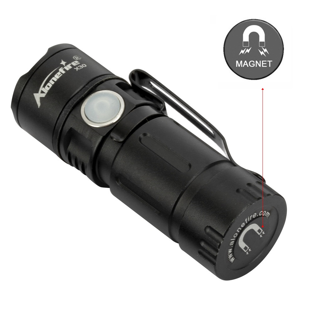 Đèn Pin AloneFire X30 XPG Led Mini 500 lumens Siêu Sáng Sạc Usb Có Nam Châm Hút Dùng Khi Đi Cắm Trại