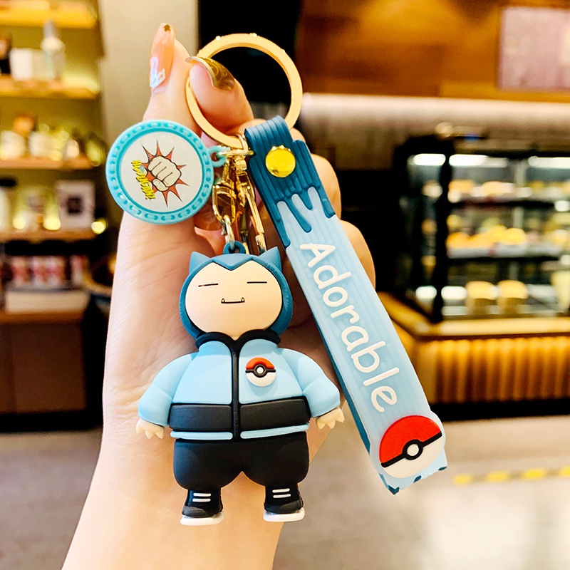 Móc Khóa Pikachu Squirtle Snorlax Psyduck Dễ Thương