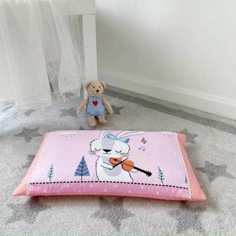 Gối trẻ em cotton 100% lõi bông cho bé size 30x50cm(VIỀN REN)