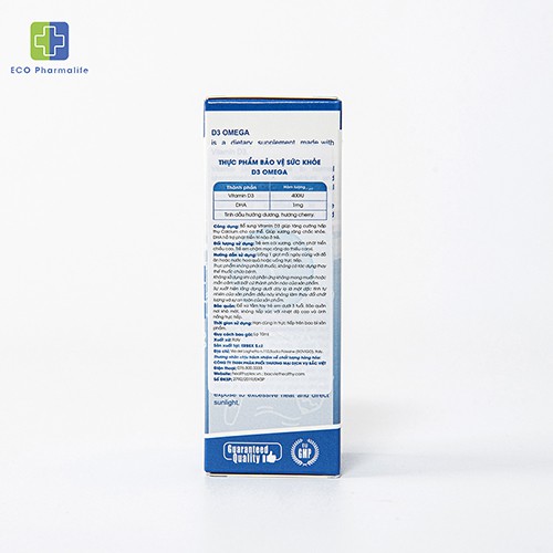 Siro D3 Omega 10 ml- Bổ sung Vitamin D3 và DHA giúp tăng cường hấp thu Canxi và phát triển trí não ở trẻ