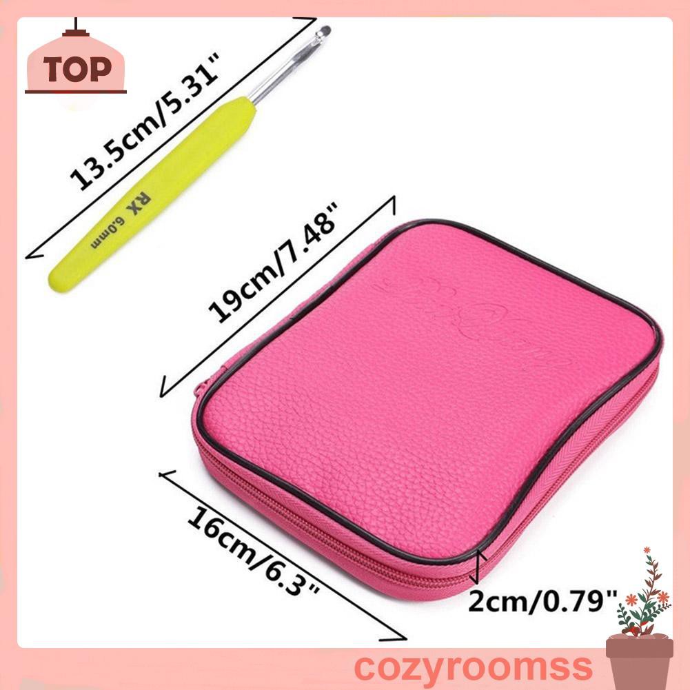 Bộ 16 Cây Kim Đan Len Tay Cầm Mềm Bằng Nhôm Nhiều Màu Sắc