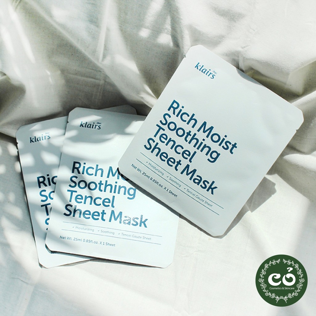 Mặt nạ dưỡng ẩm chuyên sâu Klairs Rich Moist Soothing Tencel Sheet Mask 25ml