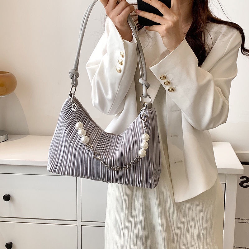 Túi Xách Nữ Đeo Vai Đính Ngọc Trai Thời Trang Mùa Hè Chất Lượng Cao Phong Cách Mới