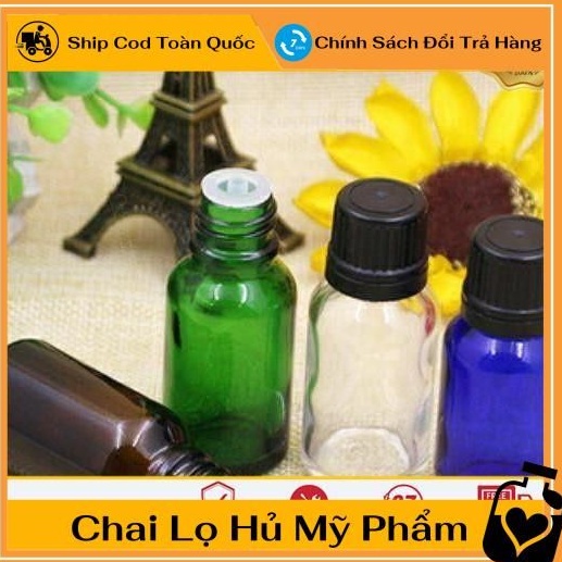 Lọ Chiết Serum ❤ TOP GIÁ RẺ ❤ [15ml,20ml,30ml] Lọ đựng tinh dầu thủy tinh nắp vặn đen nhỏ giọt chiết serum.