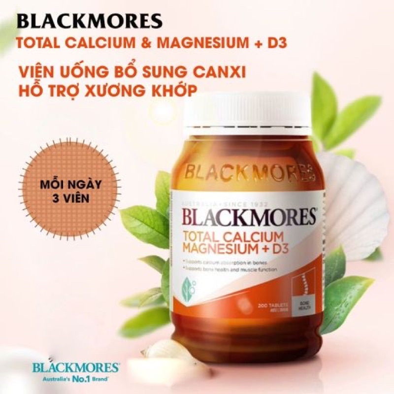 Viên uống bổ sung Canxi Magie D3 Blackmore - Total Calcium magnesium + D3 200v [Úc]
