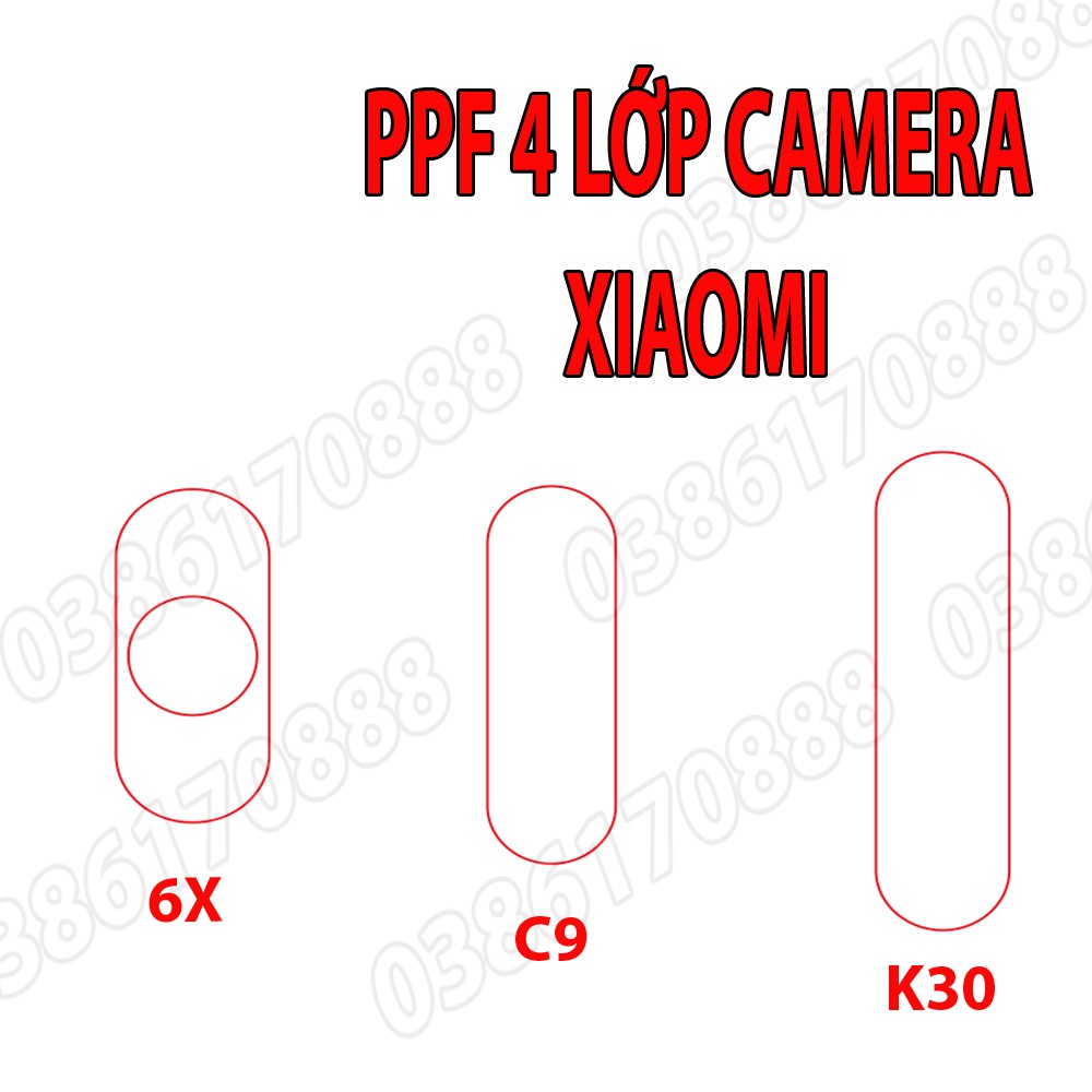 Dán CAMERA PPF 4 lớp chống va đập cho XIAOMI 6X / C9 / K30