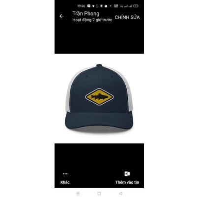 Mũ lưỡi trai cao cấp unisex nam nữ thêu hình con cá đơn giản thời trang