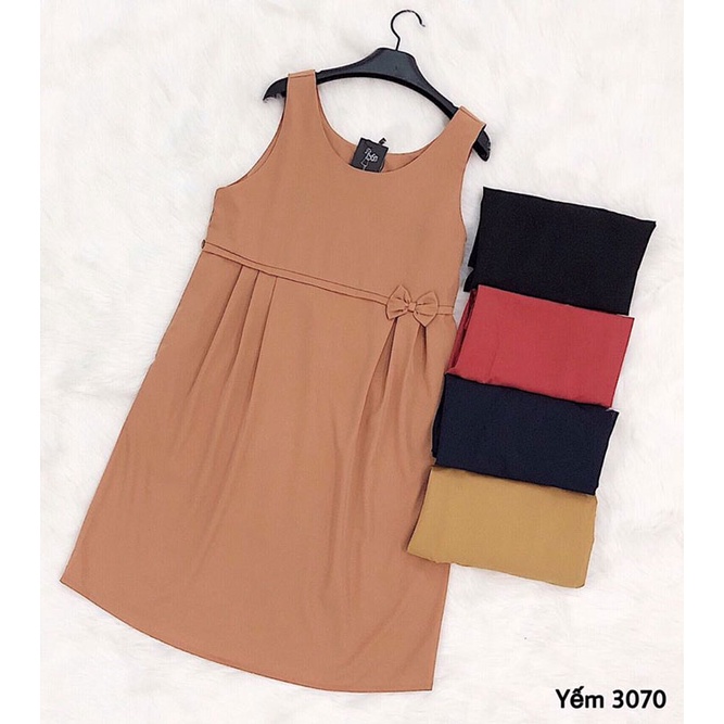 [HANNA]Đầm bầu yếm công sở màu đen size 40-75kg chất vải cao cấp mát mùa hè thấm mồ hôi tốt phù hợp mặc với á