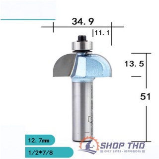Mũi phay gỗ Tideway đánh chỉ tròn có bi