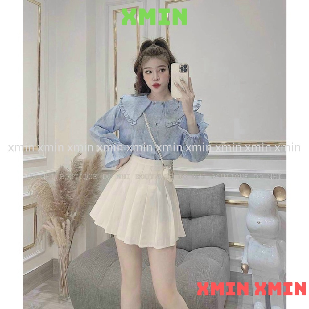 Áo babydoll tay bèo 2 màu hàng đẹp HA0005 xmin