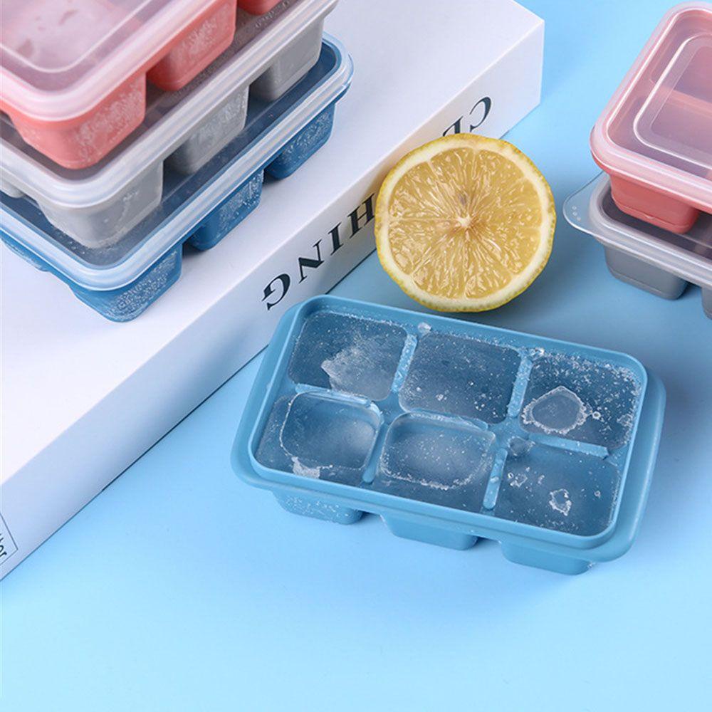 LEISURE Khuôn Làm Đá 6 Ngăn Bằng Silicon Mềm Tiện Dụng Cho Quán Bar / Cà Phê
