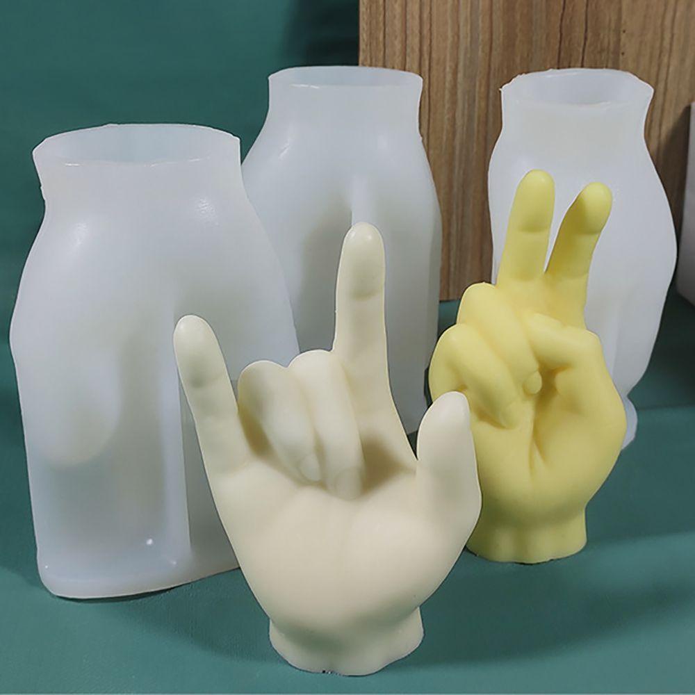 YIYU Khuôn Làm Nến Hình Bảng Hiệu Chiến Thắng Ba Chiều Sáng Tạo DIY