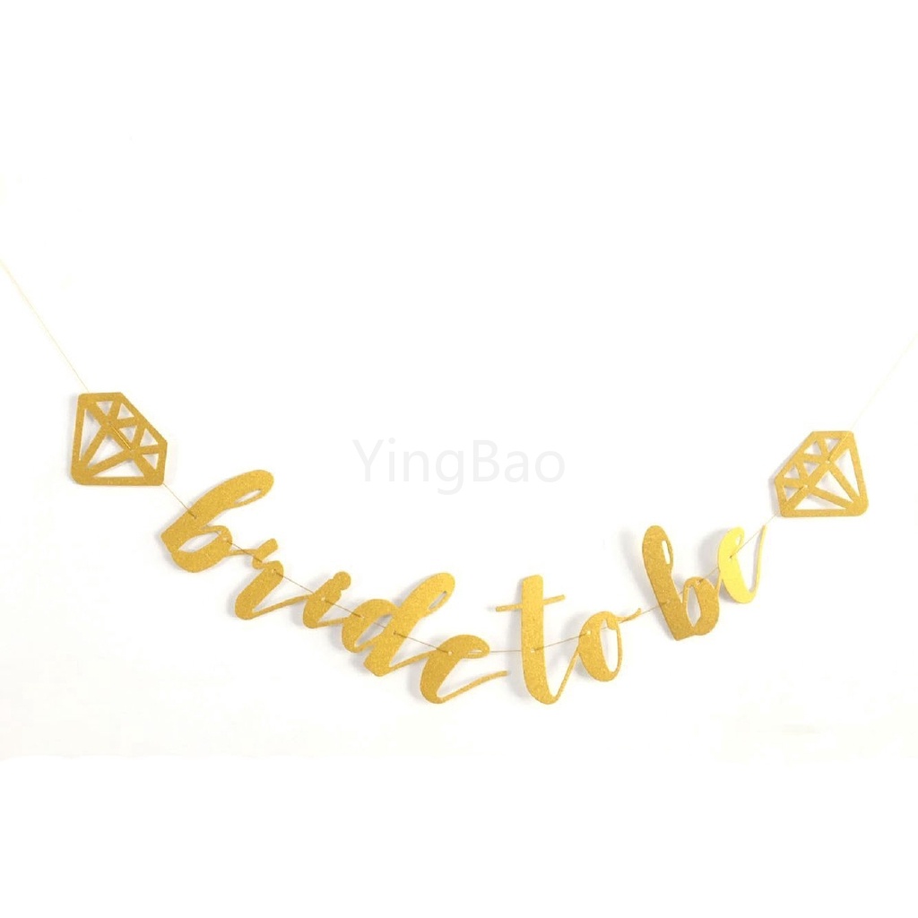 1 Bộ Cờ Chữ Bride to be banner Miss to Mrs Màu Vàng Hồng Trang Trí Tiệc Độc Đáo