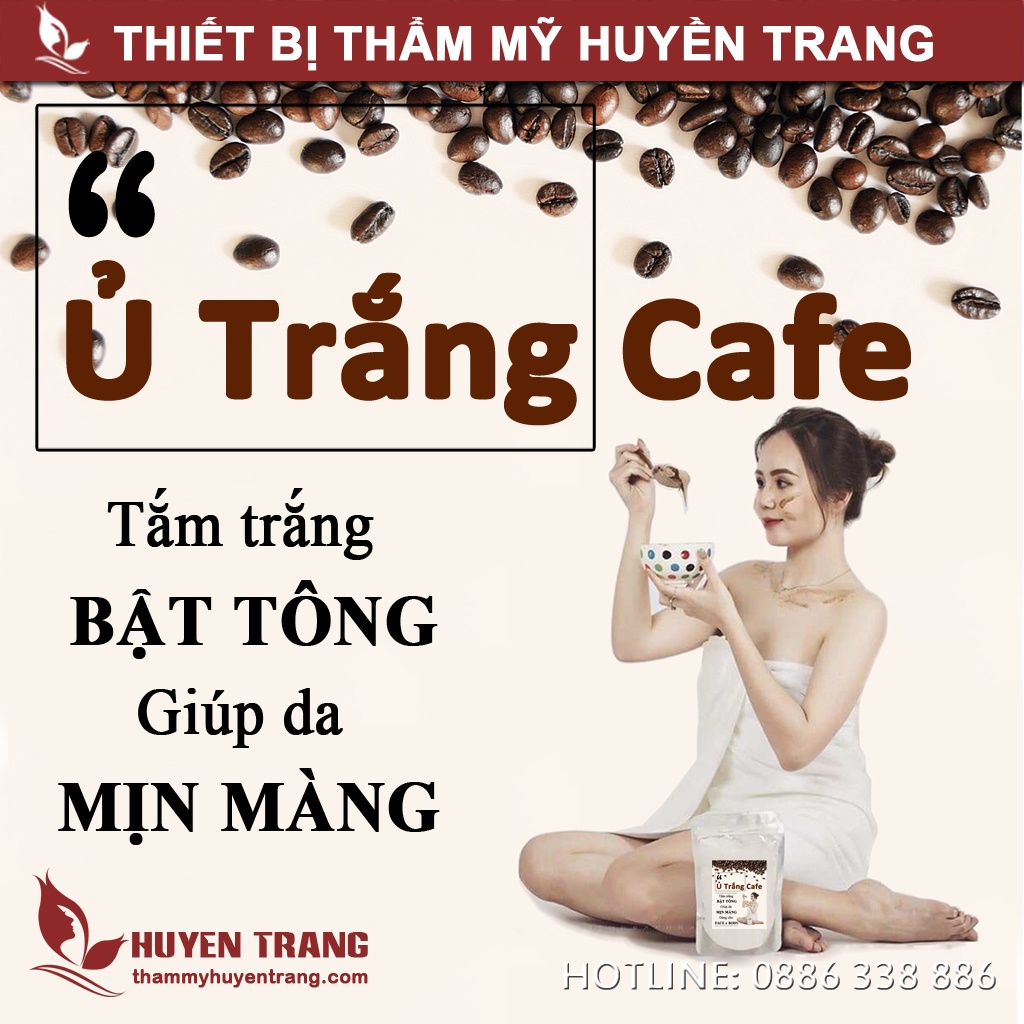 Mặt Nạ Ủ Trắng Cà Phê Handmade Tắm Trắng Bật Tông Mặt và Body - Thẩm Mỹ Huyền Trang NANOCEE