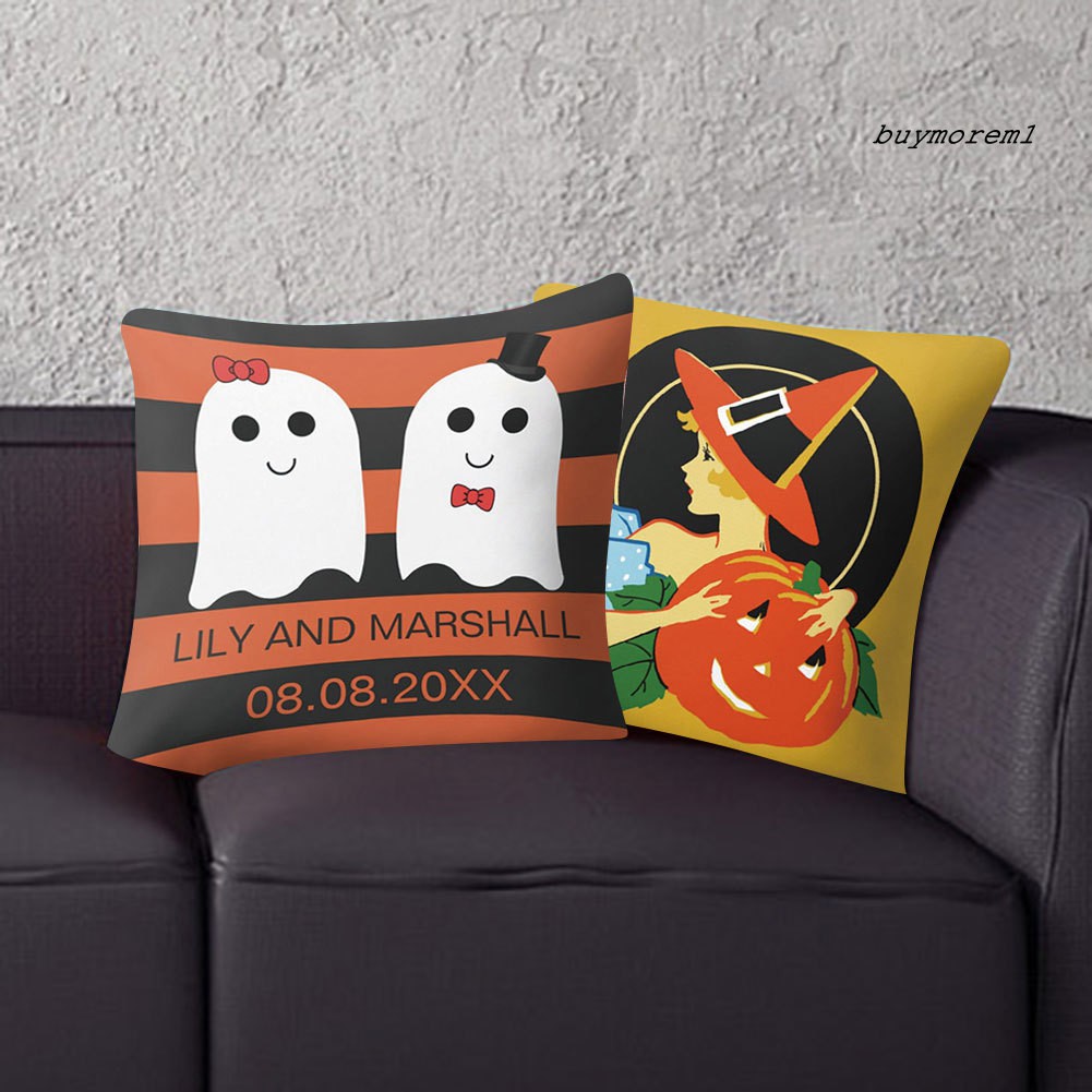 Vỏ Gối Vuông Họa Tiết Halloween Độc Đáo