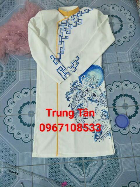 Áo dài Cách tân nam cá chép vượt vũ môn