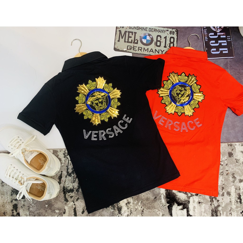 Áo thun nam đính đá tay ngắn cổ bẻ 3 màu mẫu mới AHFASHION | BigBuy360 - bigbuy360.vn