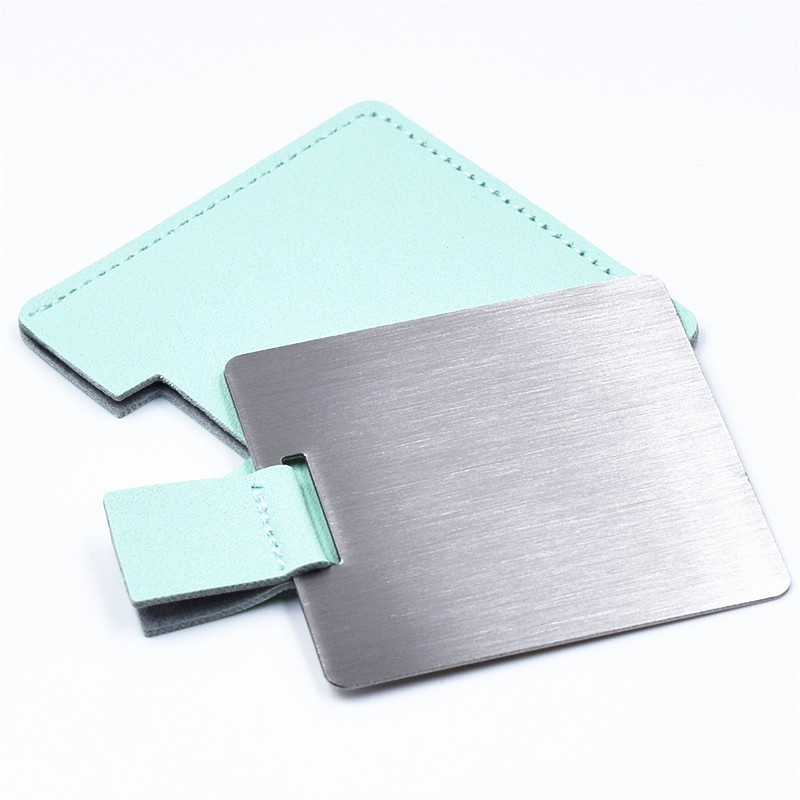 1 Gương Trang Điểm Mini Hình Chữ Nhật Bằng Thép Không Gỉ Siêu Mỏng Màu Kẹo Có Thể Gập Lại