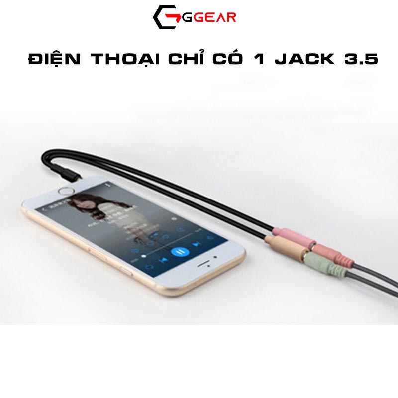 Đầu gộp audio và micro thành một jack 3.5mm cho laptop, điện thoại loại 2 cái - 1 đực