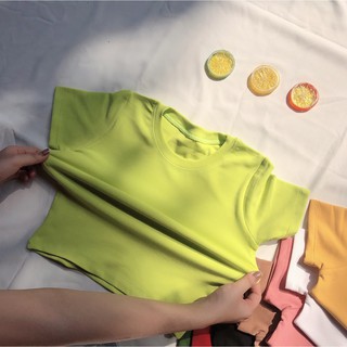Áo croptop trơn cổ tròn cực xinh