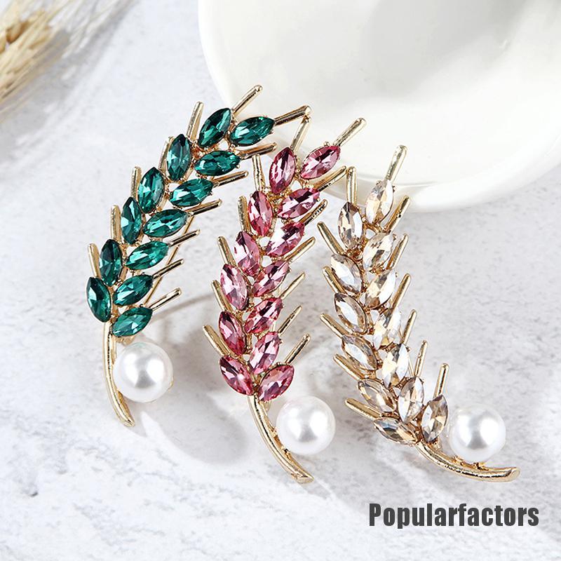 Ghim Cài Áo Hình Chiếc Lá Đính Đá Nhân Tạo Thời Trang