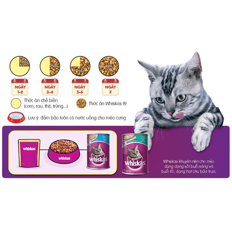 Thức ăn Pate Whiskas cho mèo - Lon 400gr - Mixo Pet Town