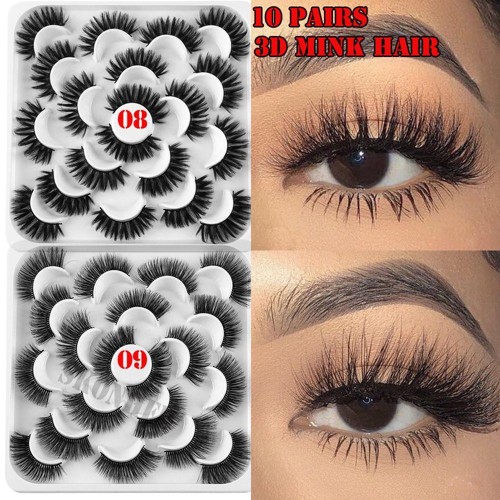 Set 10 Cặp Lông Mi Giả SKONHED 3D Tự Nhiên Dành Cho Nữ