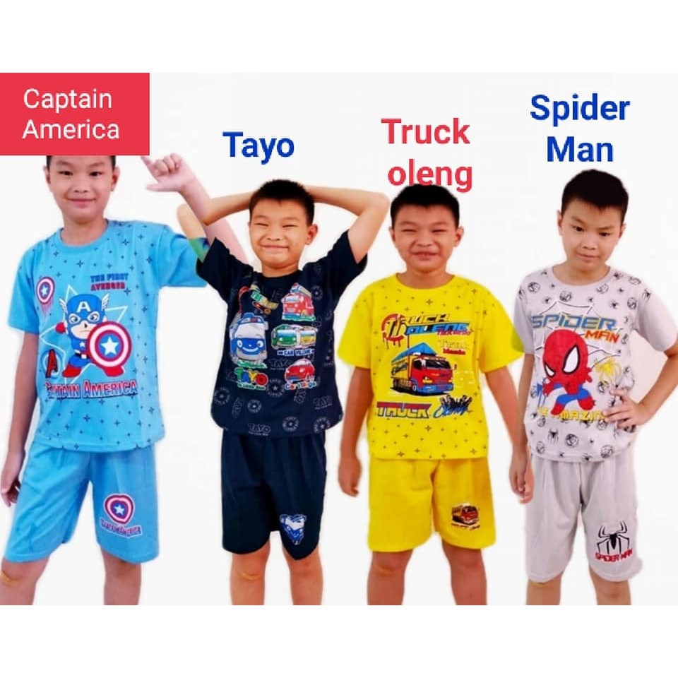 Bộ quần áo họa tiết Captain America thời trang cho bé trai