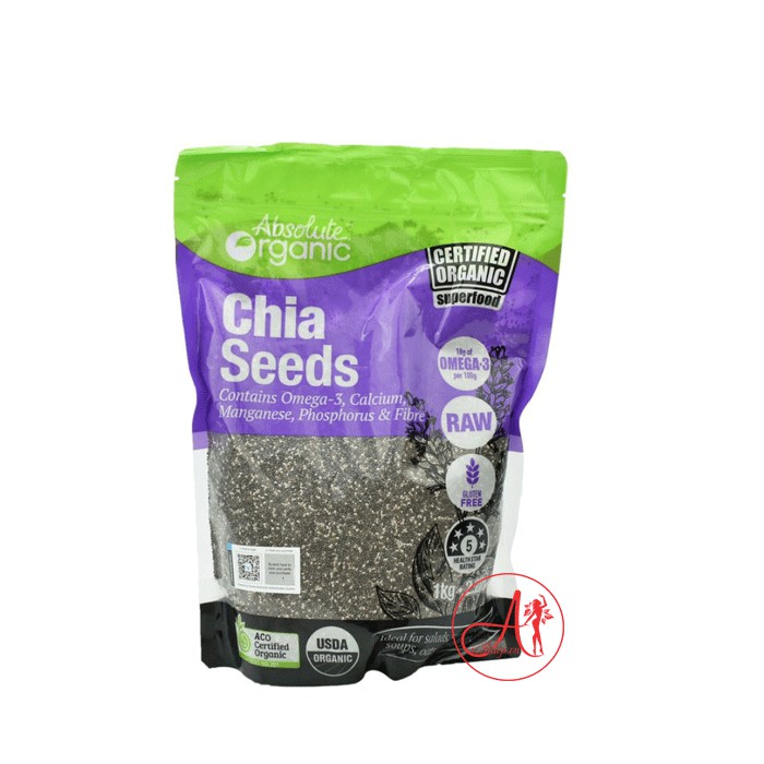 Hạt Chia Đen Absolute Organic Chia Seed 1kg - Mẫu Mới